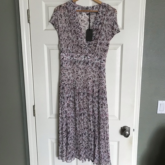 NWT AllSaints “Alex Freefall” dress chalk white L - Picture 6 of 10